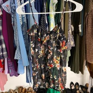 Floral Sheer Ruffle Top | Size : S